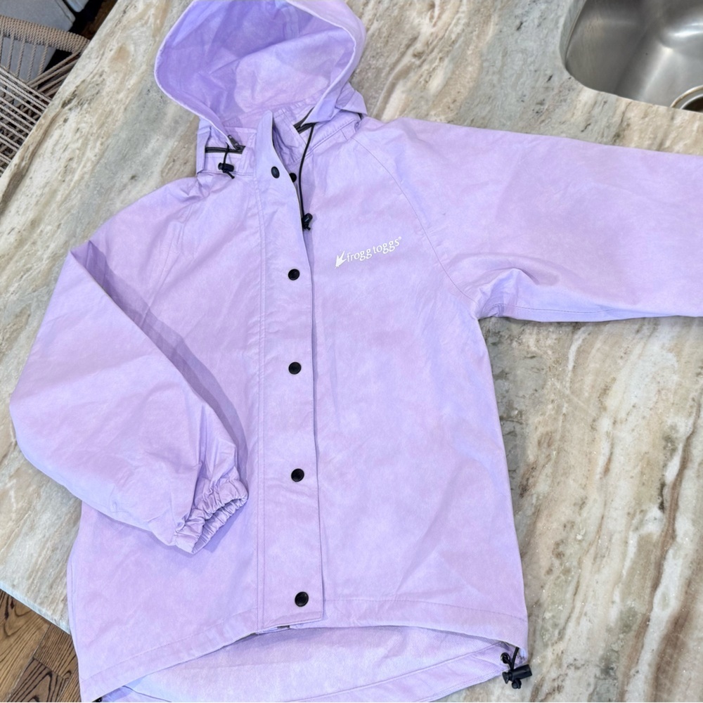 Women’s FROGG TOGGS Pro Action waterproof hooded lavender jacket. Size Small - Picture 4 of 9
